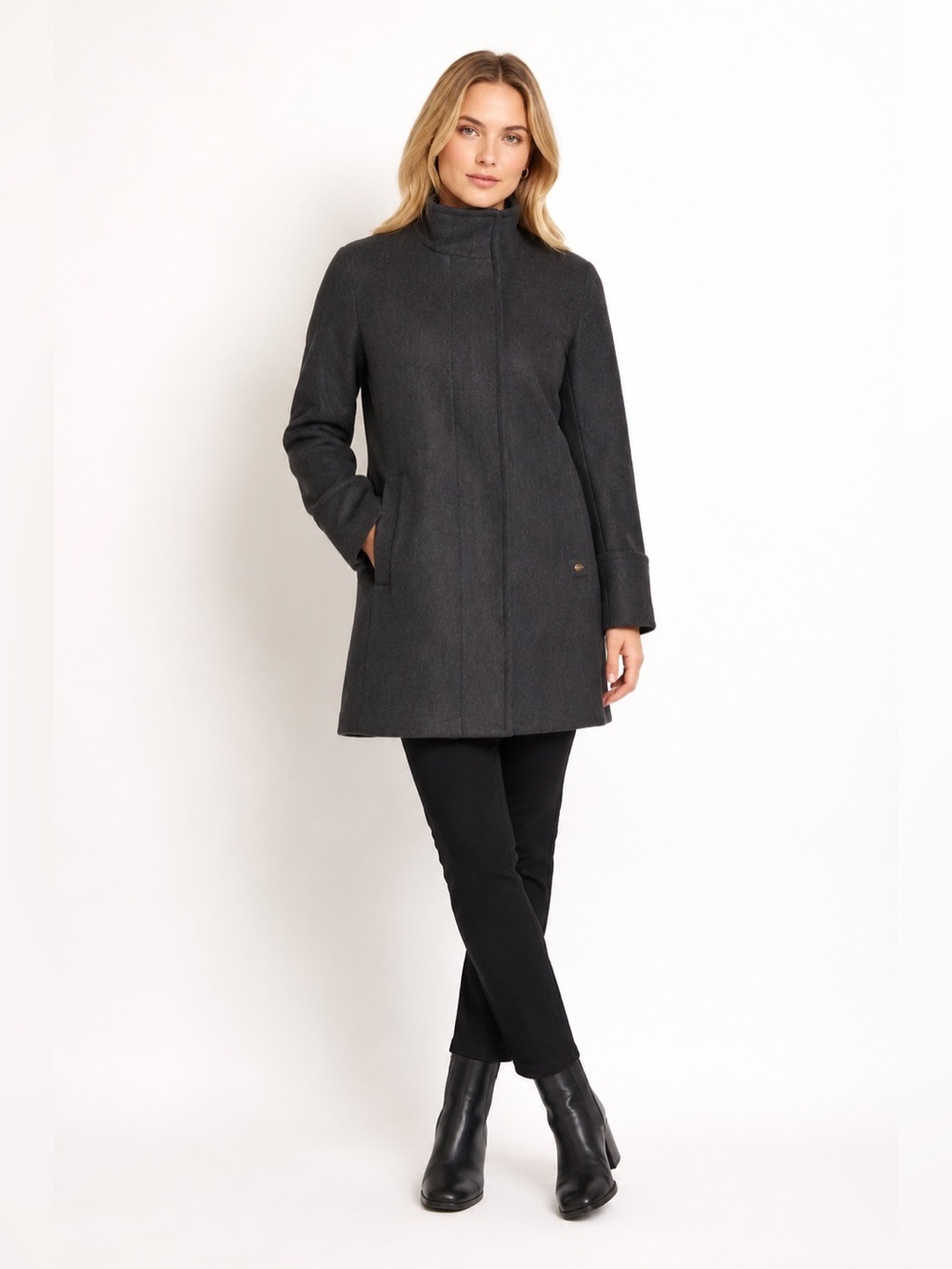 Ellen Tracy Wool Blend Stadium Coat Size